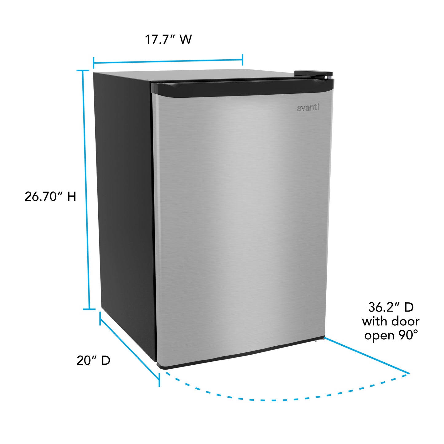 Avanti 2.6 Cu. Ft. Compact Refrigerator with Auto-Defrost - Stainless Steel