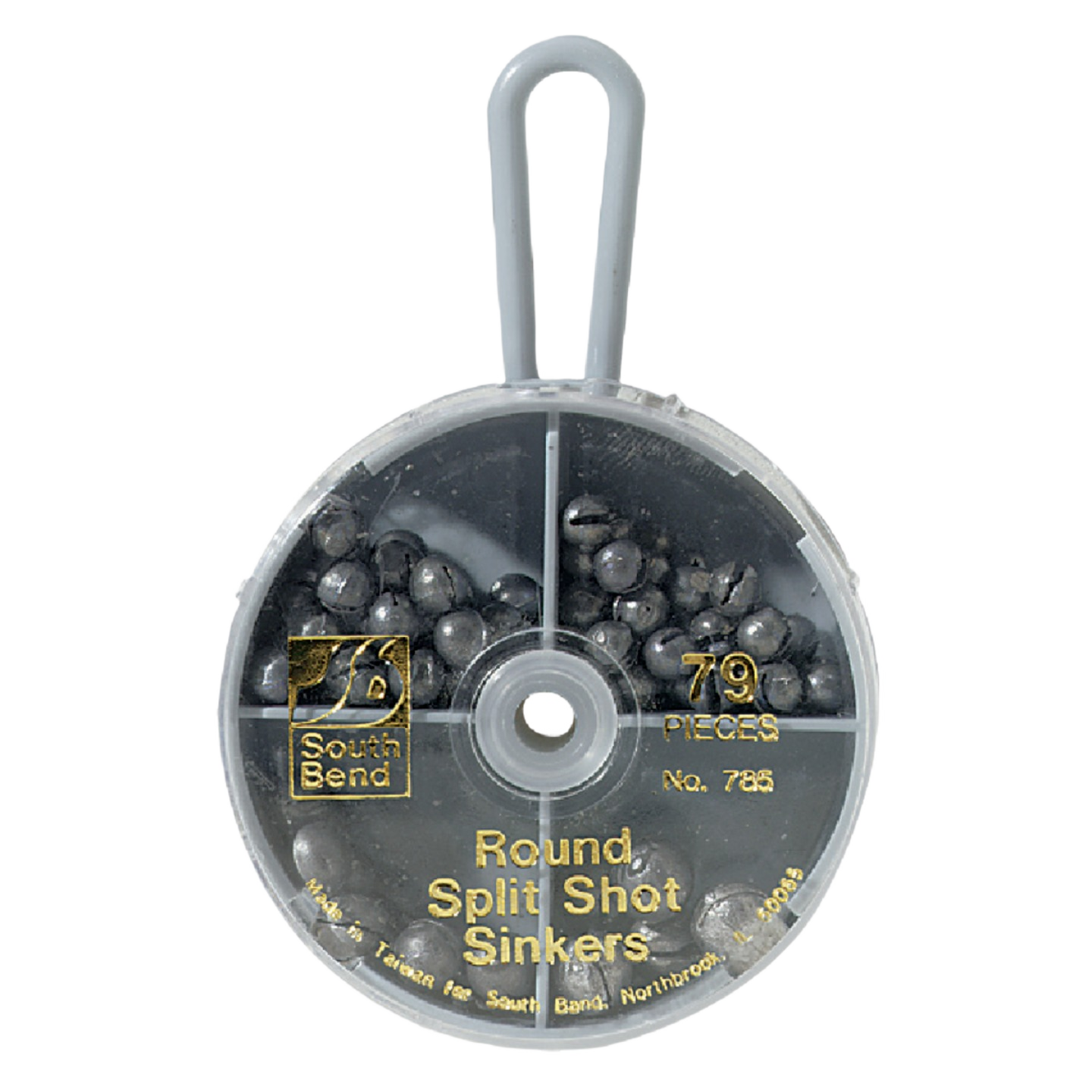 Clear round split shot sinker kit with 79 pieces in reusable dial container for fishing under $50 collection