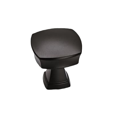 Matte black cabinet knob with classic square design for hardware and furniture accessories collections under $50