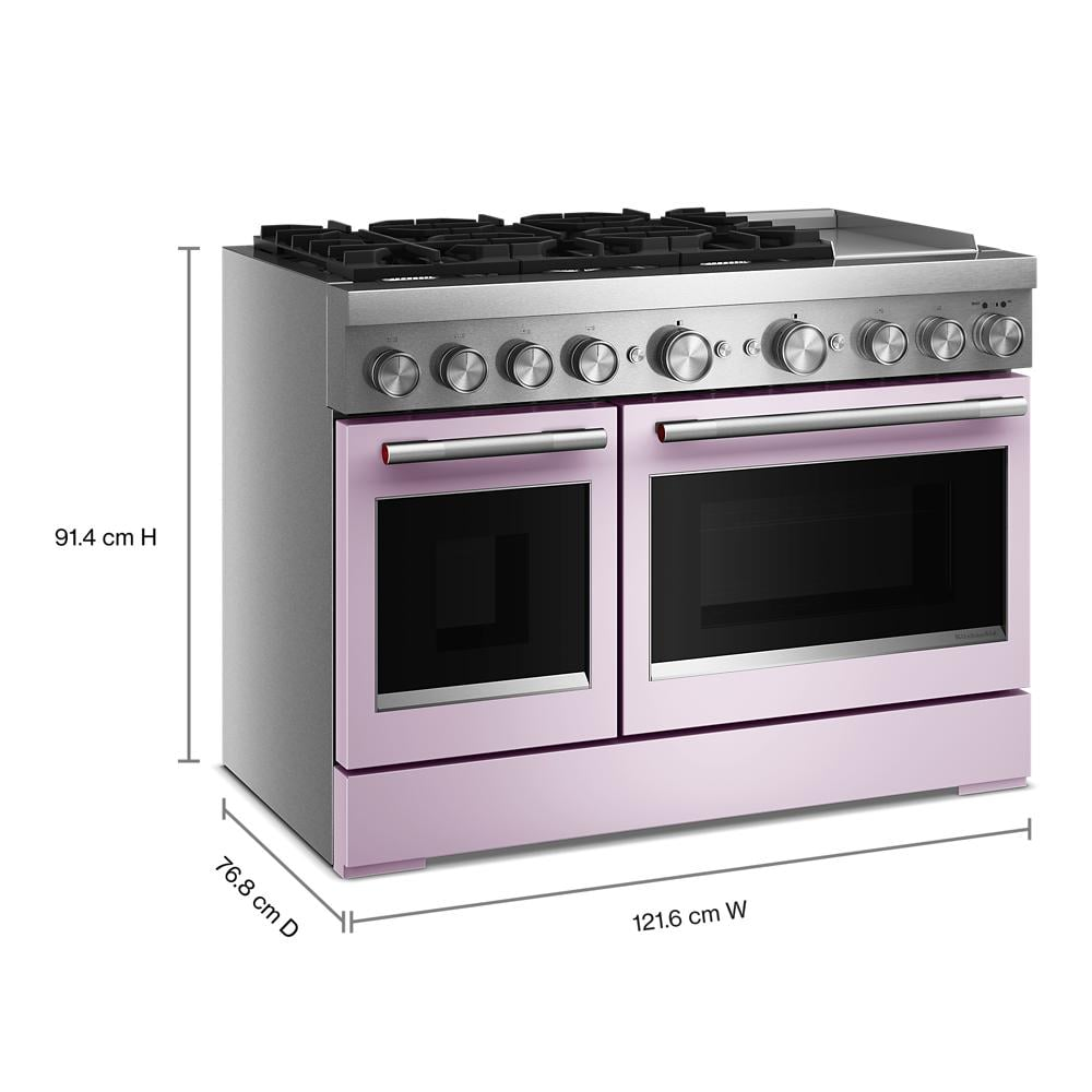 48-Inch 6 Burner Commercial-Style Dual Fuel Range with Griddle