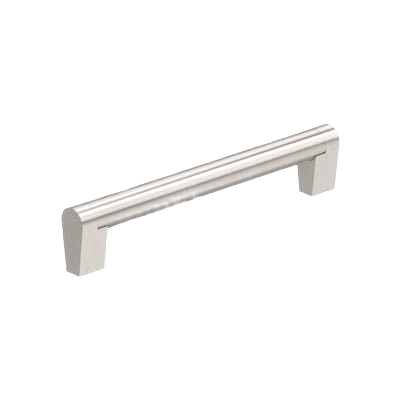 Satin nickel cabinet pull with 6-5/16 inch center-to-center spacing for hardware and furniture accessories collections