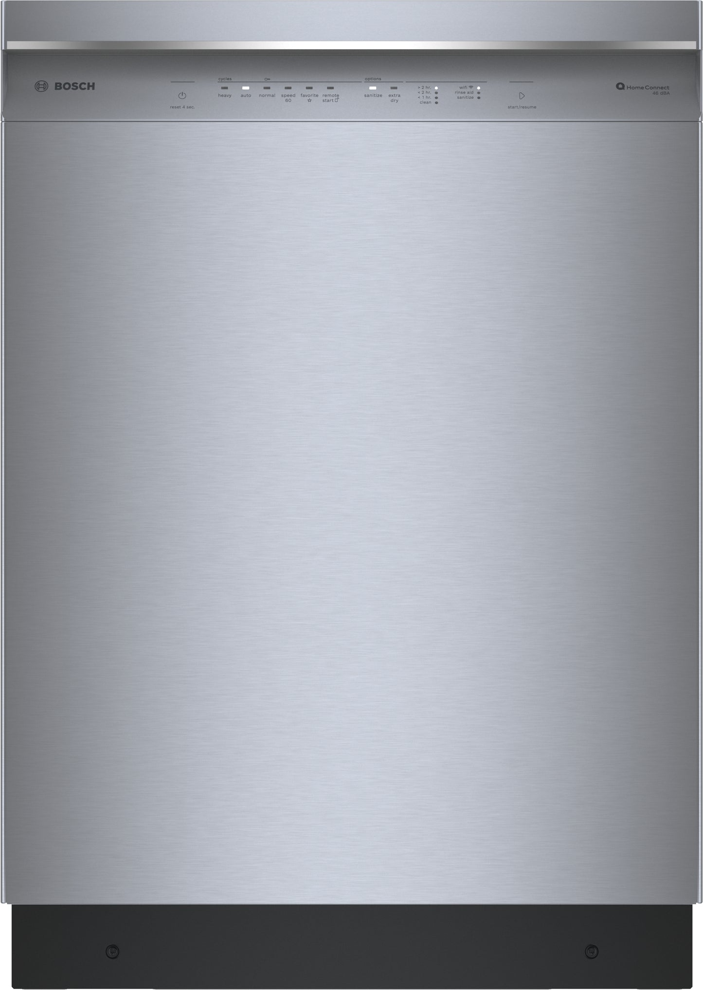 Stainless steel 24-inch Bosch dishwasher with anti-fingerprint finish and digital control panel in Kitchen & Appliances collections
