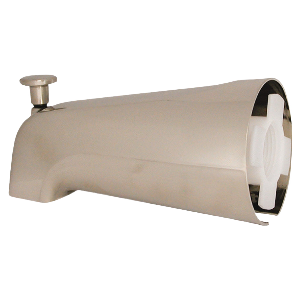 Brushed nickel universal bathtub spout for plumbing repair and shower parts under $50 home improvement tool