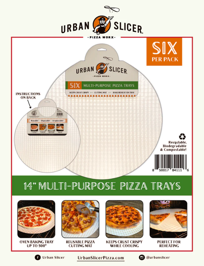 Urban Slicer 14" Multi-Use Pizza Tray, 6pk