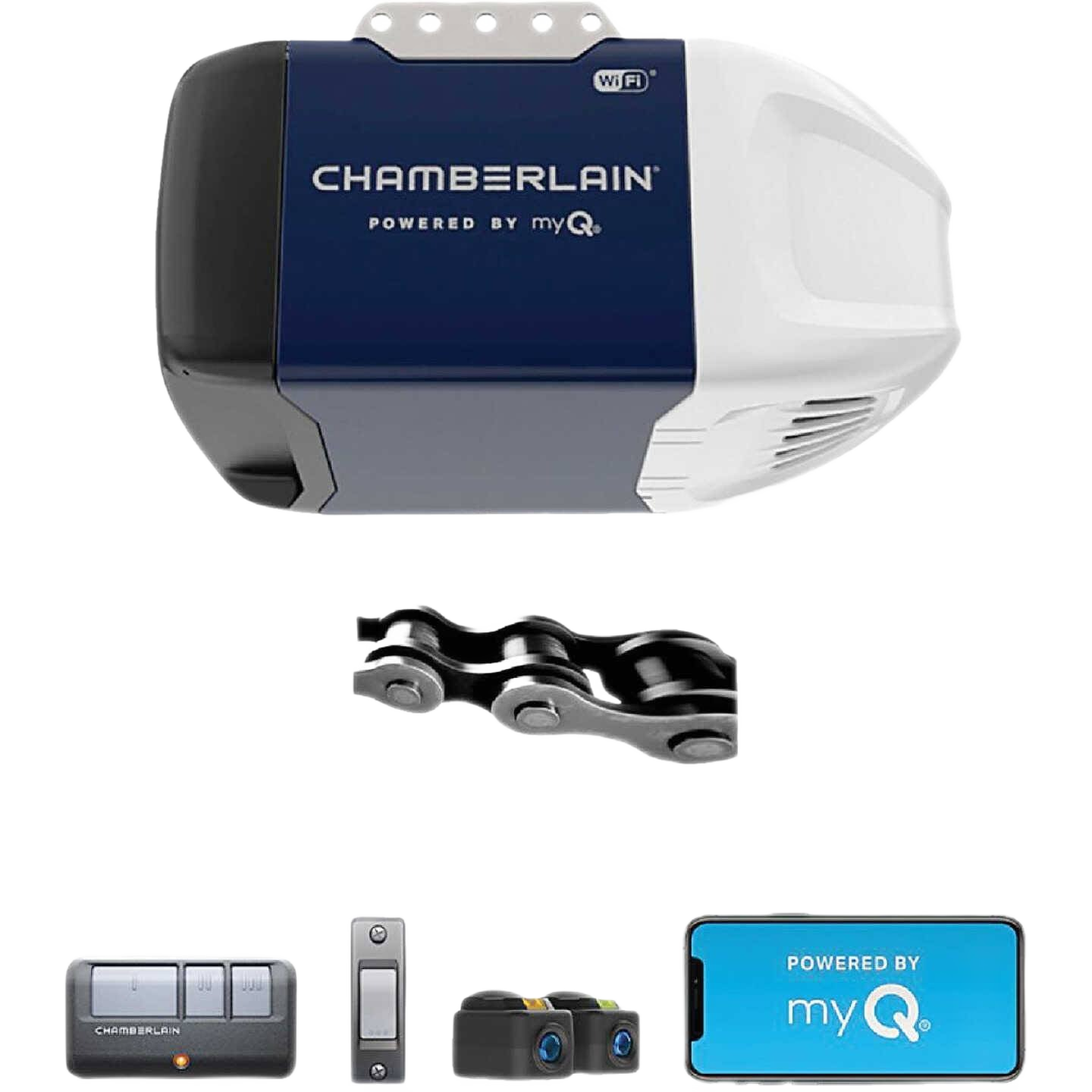 Chamberlain Wi-Fi Smart Garage Door Opener with Chain Drive