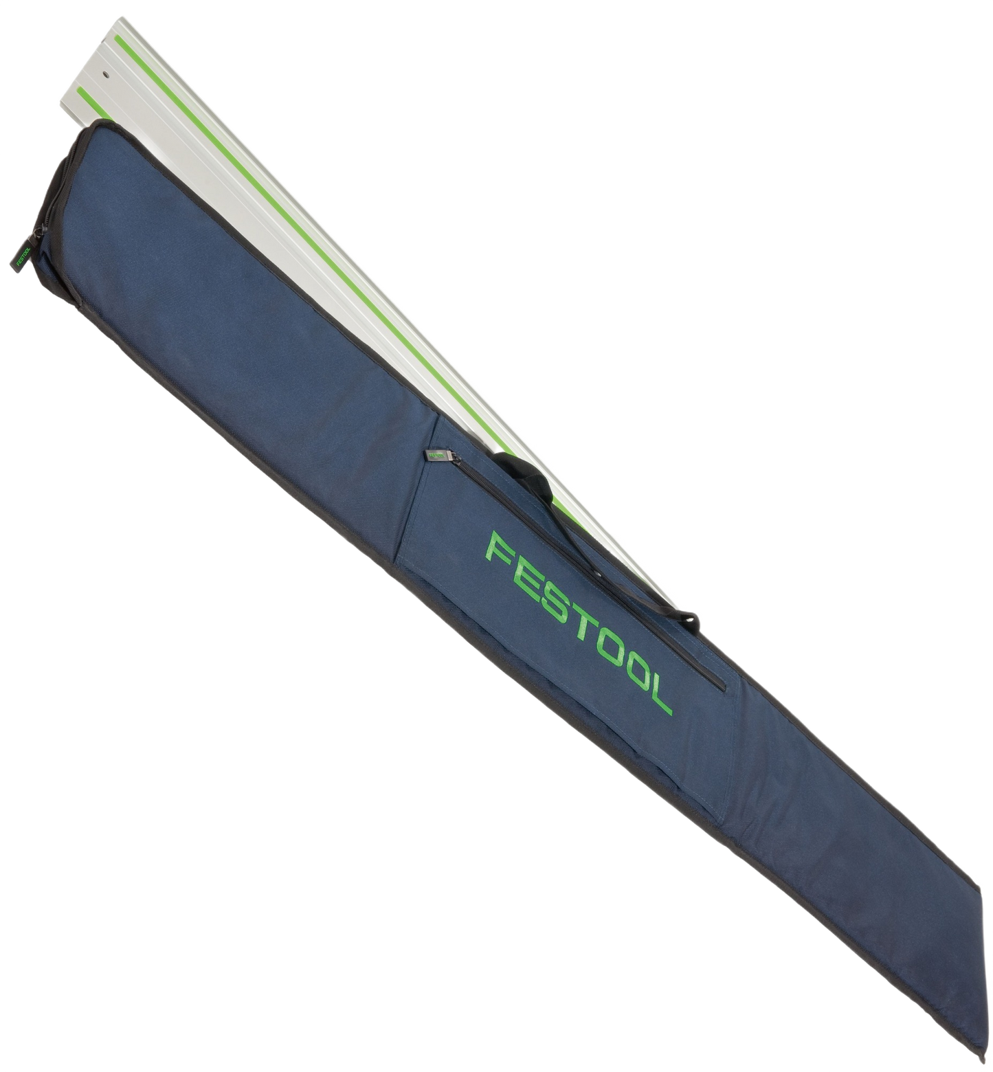 Blue protective bag with Festool logo for carrying and storing guide rails in woodworking and power tool accessories collections