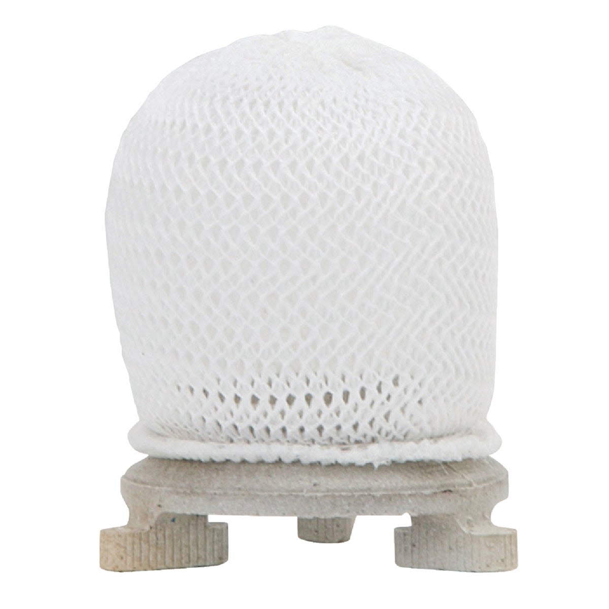 White mesh gas light mantle with ceramic base for home improvement and lighting applications
