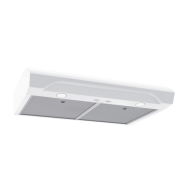 Under cabinet range hood with dual speed settings, 350 CFM airflow, and metal mesh filters for kitchen ventilation