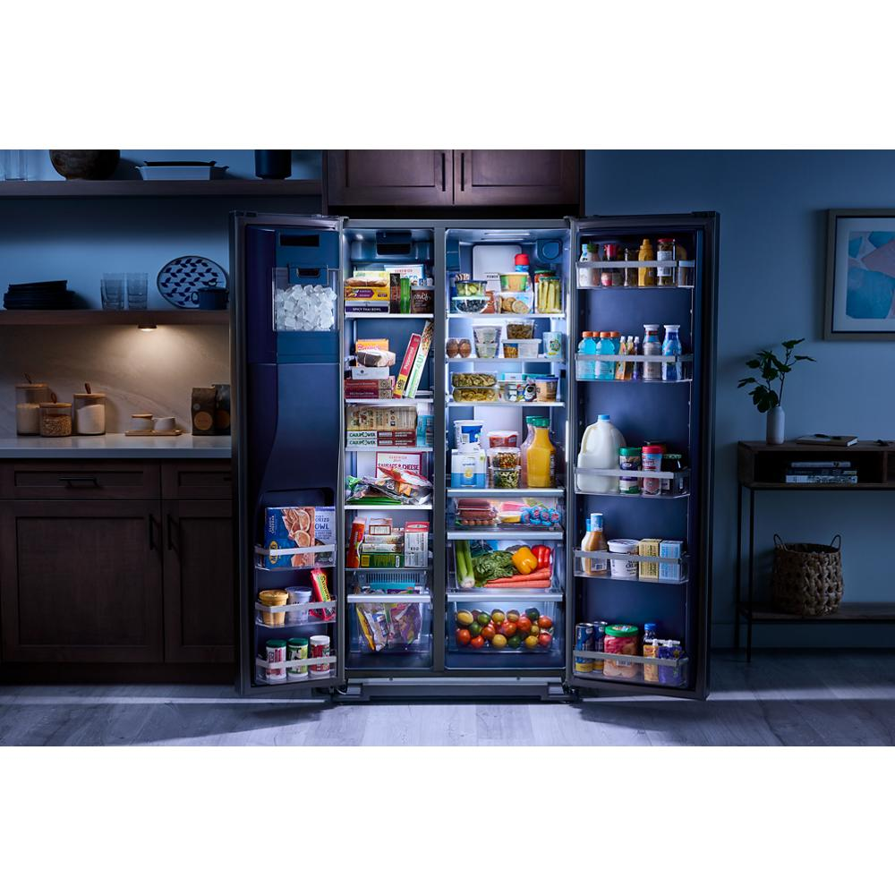 36-inch Wide Counter-Depth Side-by-Side Refrigerator with Arctic Blue Interior - 20.8 Cu. Ft.