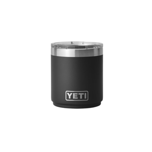 Black stainless steel insulated 10 oz lowball with clear Magslider lid for durable use in drinkware and kitchenware under $100