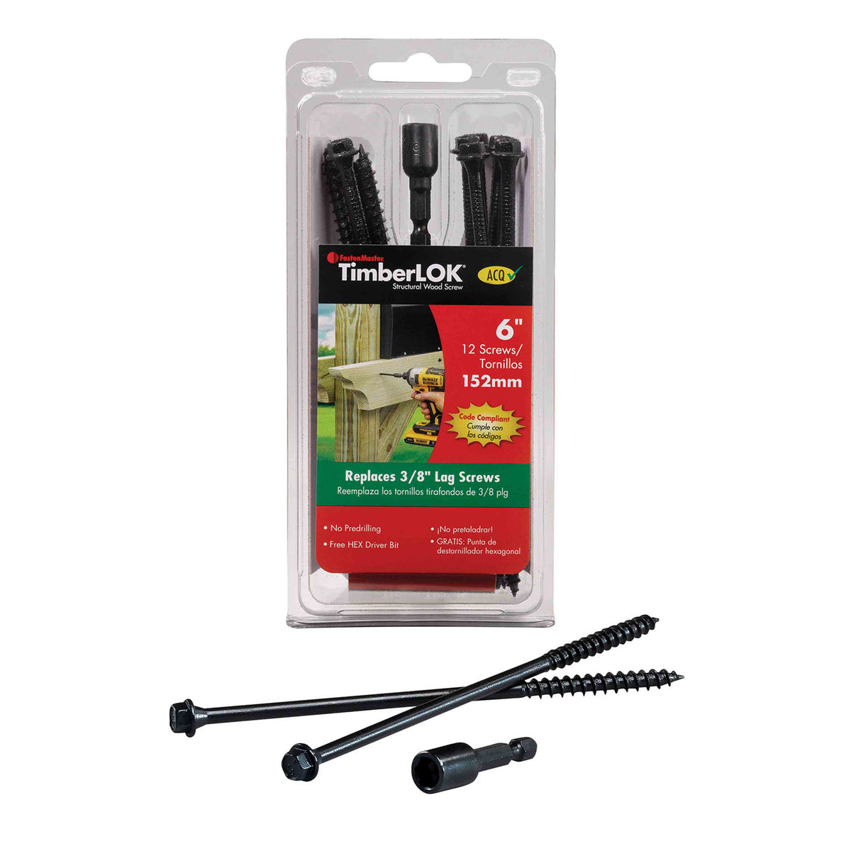 FastenMaster Timberlok 6 in. Structural Wood Screw, 12-Count