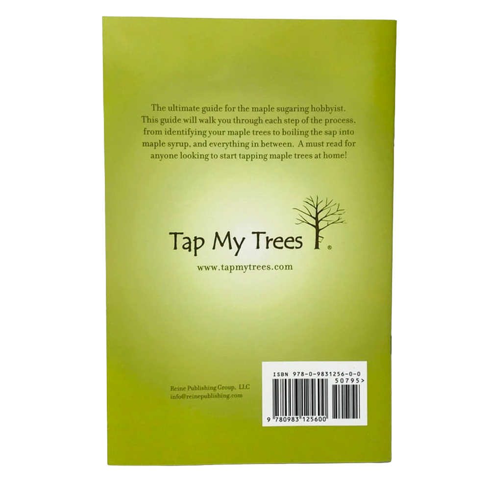 Back cover of a green guidebook for maple sugaring hobbyists from the Lawn & Garden collection