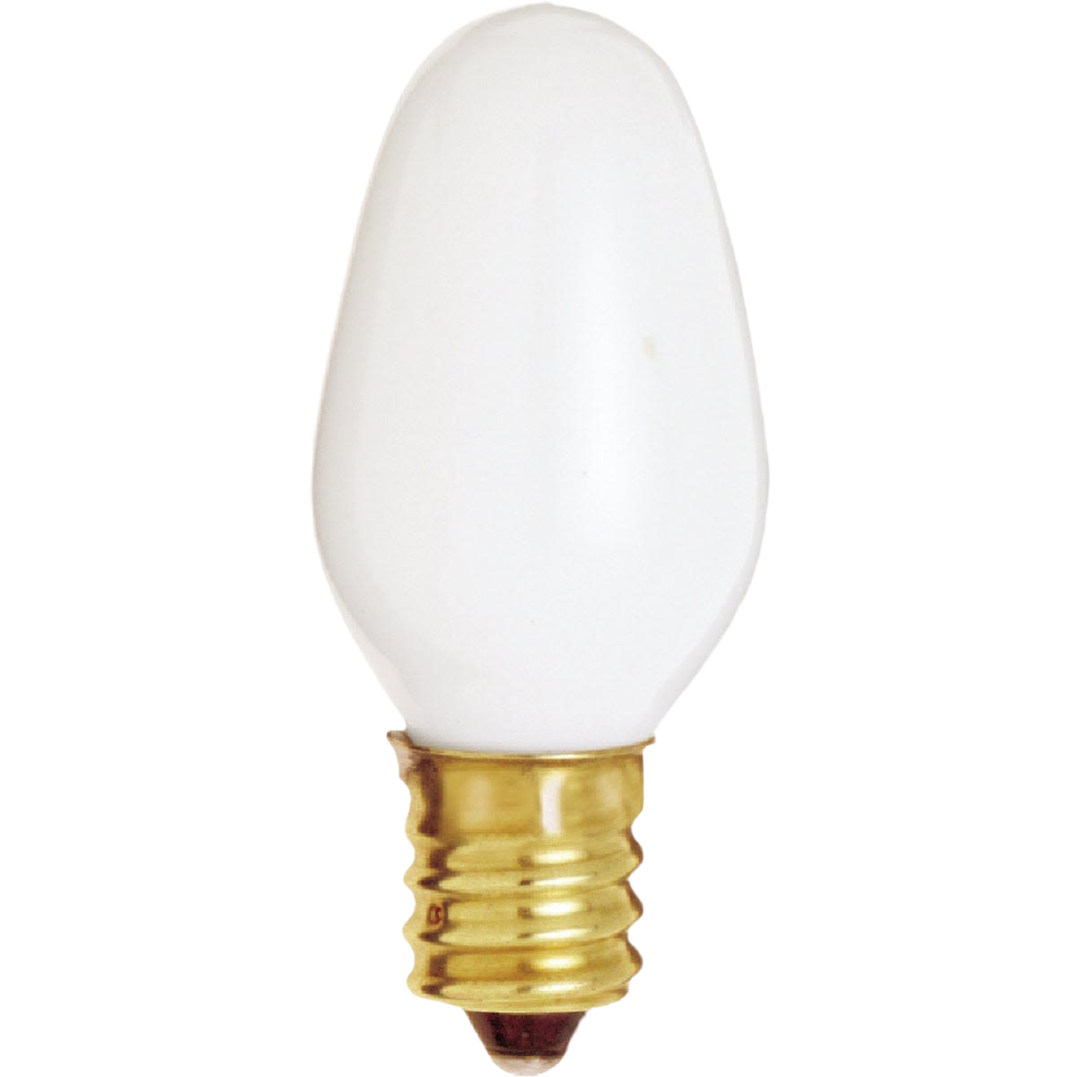 White incandescent night-light bulb with brass screw base for lighting and electrical home improvement use