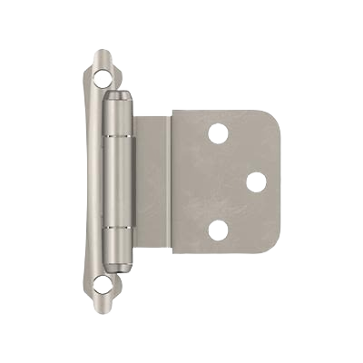 Satin nickel inset self-closing cabinet hinge for furniture hardware and home improvement projects under $50 collections