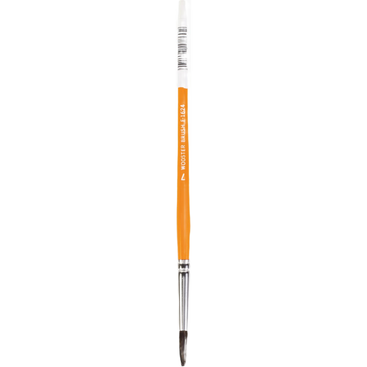 Fine camel hair watercolor brush with orange handle, ideal for precision painting in art and paint supplies collections