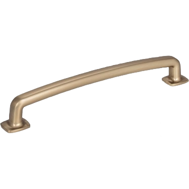 Satin bronze cabinet pull with flat bottom and forged appearance for furniture and hardware collections