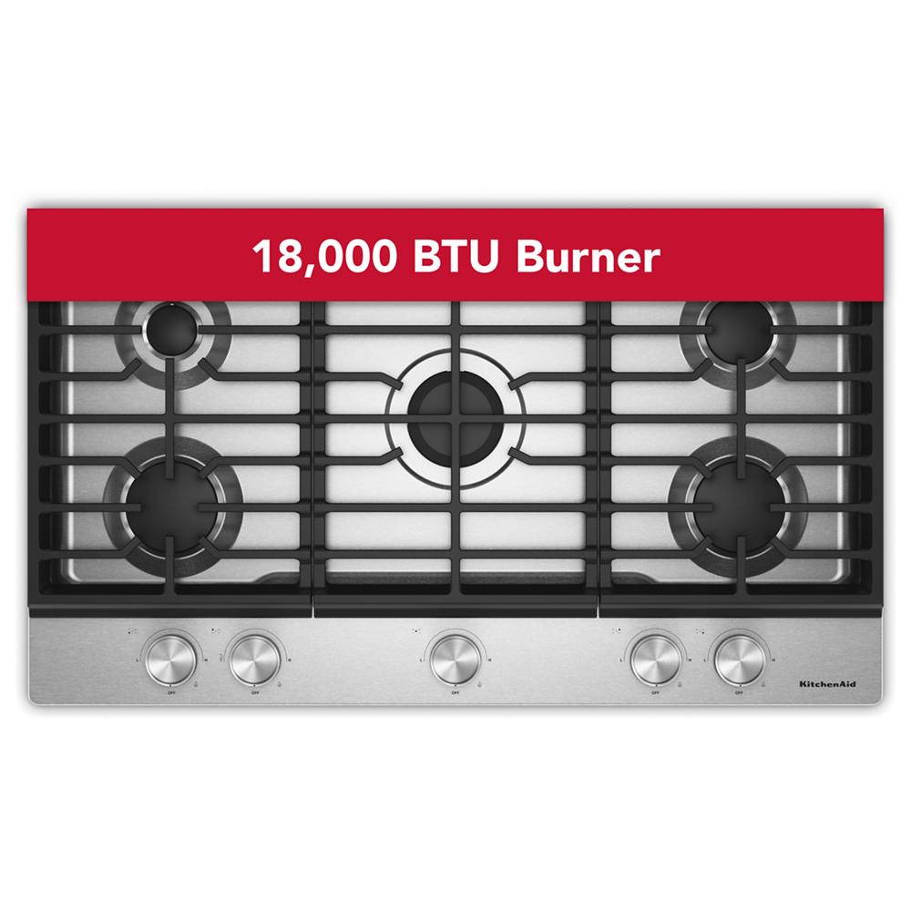 KitchenAid® 36 in. Gas Cooktop with 5 Versatile Burners