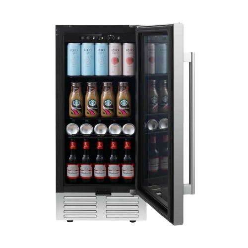 3.1 cu ft beverage cooler with reversible glass door, stainless steel handle, interior digital controls in kitchen appliances collection