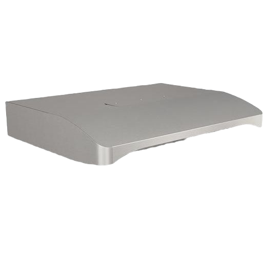 Stainless steel under-cabinet range hood with sleek curved design for kitchen ventilation in home improvement collections