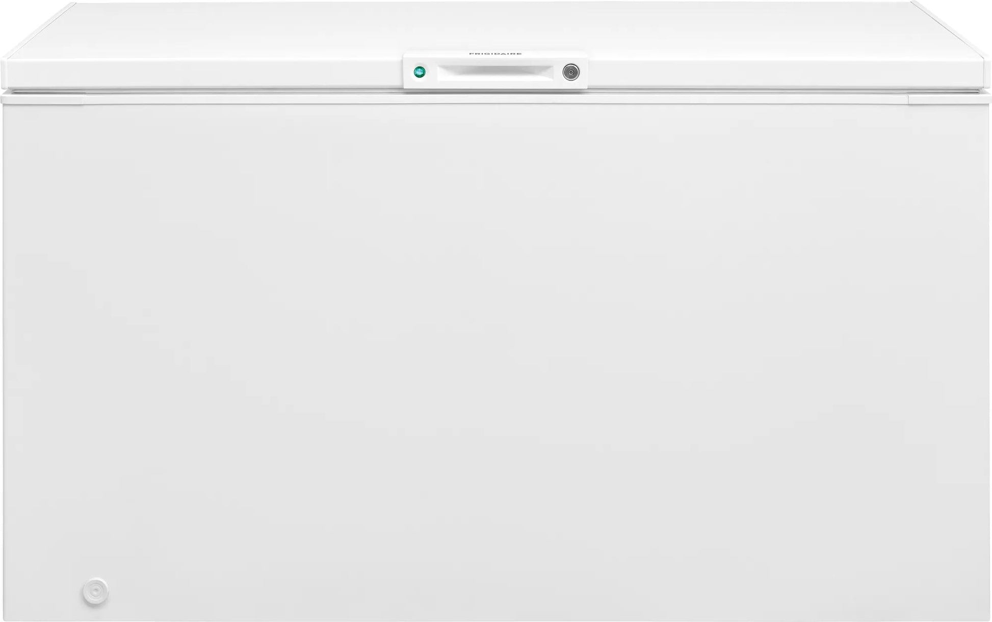 White garage-ready chest freezer with top handle and compact design in freezers and kitchenware collections