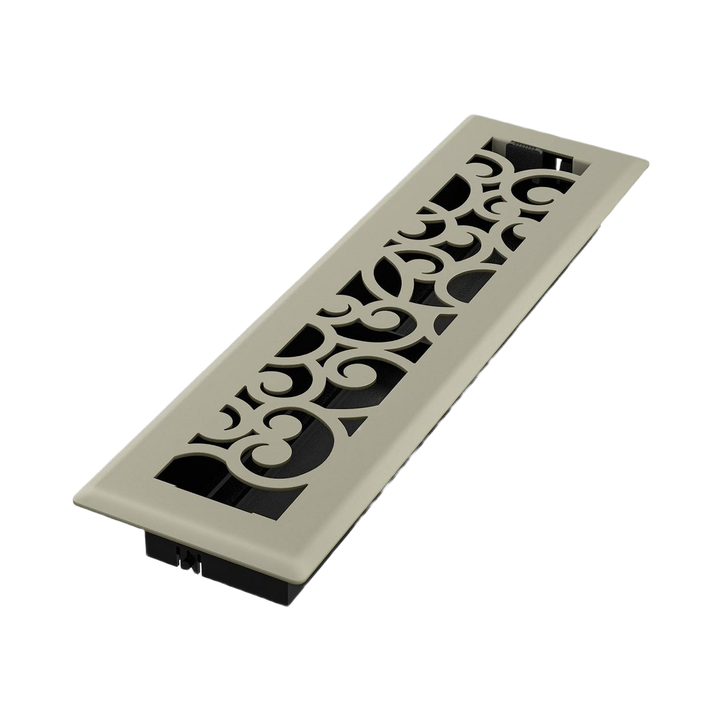 Decorative satin nickel floor register with durable steel faceplate and adjustable high-impact damper for home plumbing projects under $50