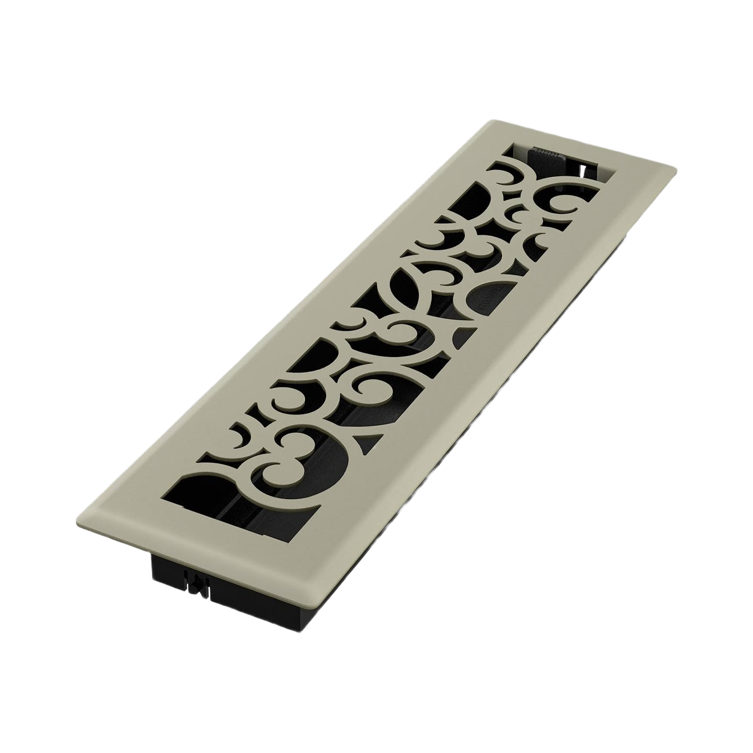 Decorative satin nickel floor register with durable steel faceplate and adjustable high-impact damper for home plumbing projects under $50