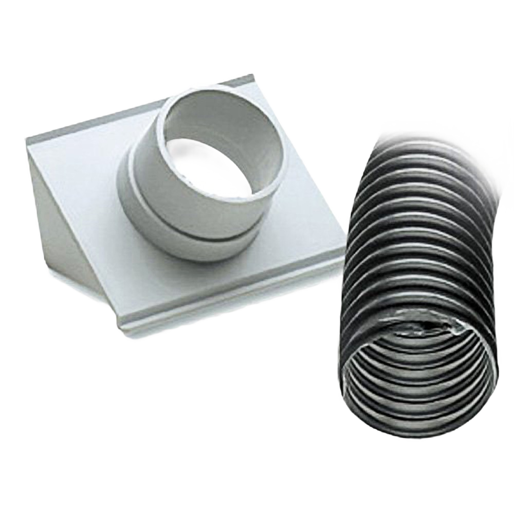 White plastic router table fence vacuum attachment with black flexible hose for woodworking tool accessories under $50