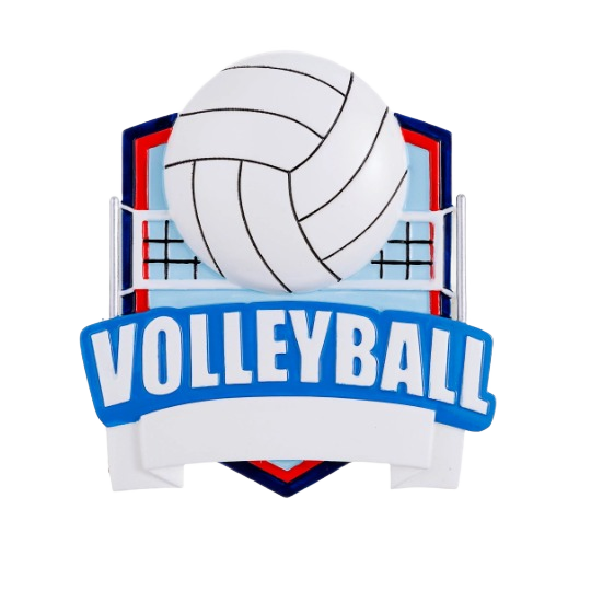 Volleyball shield ornament with ball and net design for Christmas Ornaments & Tree Decorations collection under $50