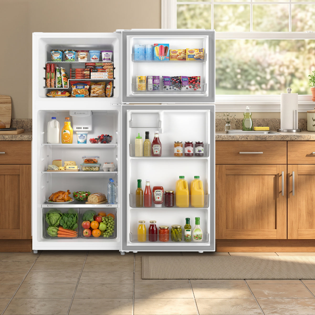 Element Electronics 17.6 cu. ft. Top Freezer Refrigerator, Ice Maker Ready - White, ENERGY STAR (ENR18TFGCW)