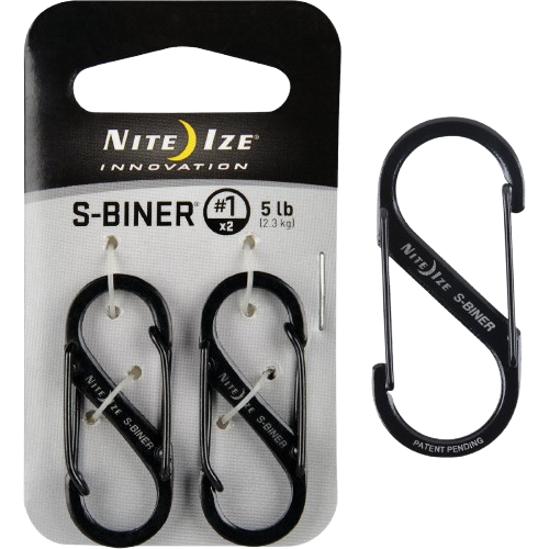 Black metal S-clip key rings with 5 lb capacity included in a 2-pack for tools and home improvement use