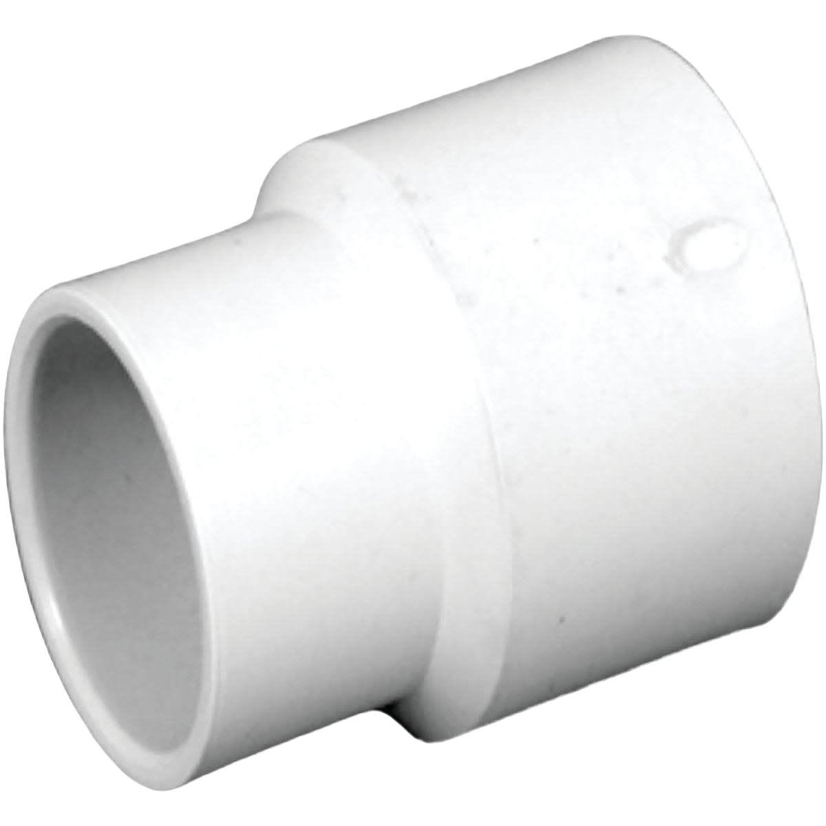 White PVC adapter coupling with stepped design for plumbing use in pipes and fittings under $50 collections