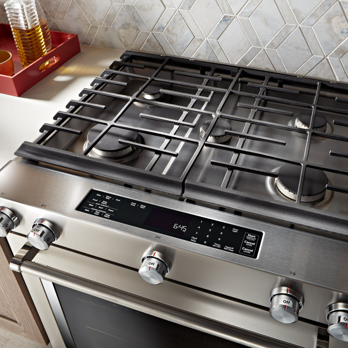 30-Inch 5-Burner Dual Fuel Convection Slide-In Range with Baking Drawer