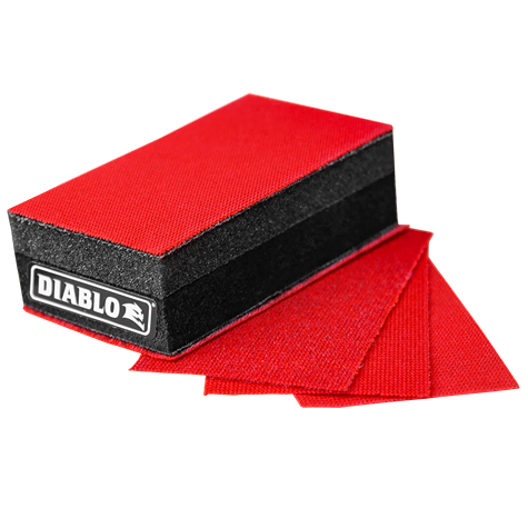 Reusable hand sanding block with cushioned design and red sanding sheets for home improvement and repair tools under $50 collection