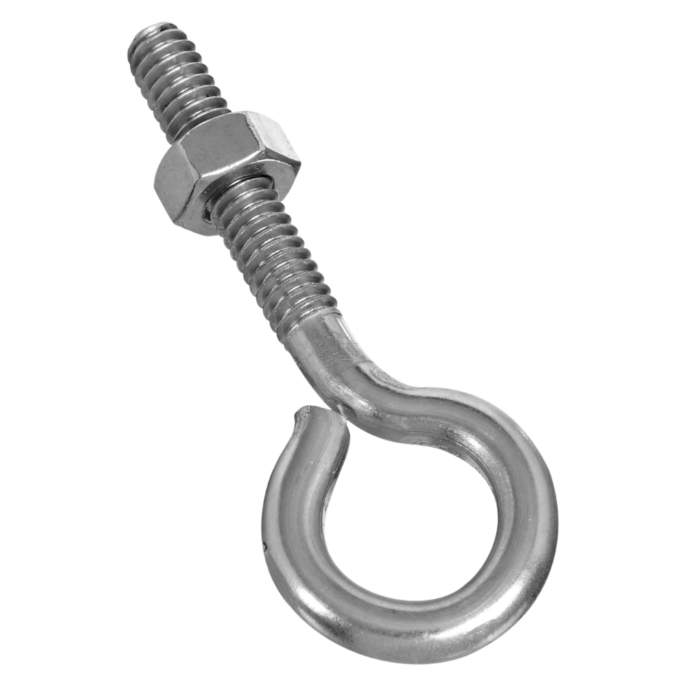 Stainless steel eye bolt with hex nut for hardware, fasteners, and home improvement projects under $50 tools collection