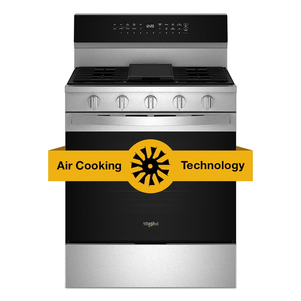 30-inch Smart Gas Range with Air Cooking Technology, No Preheat Air Fry, Steam/Self Clean and High Speed Preheat