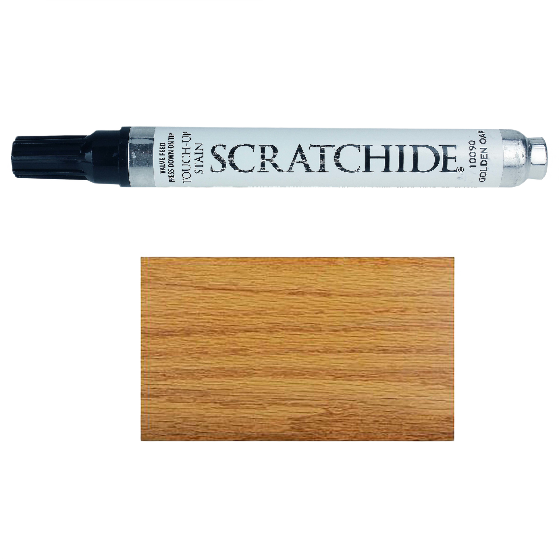 Wood touch-up pen in walnut color for repairing scratches and restoring wood surfaces in home improvement projects