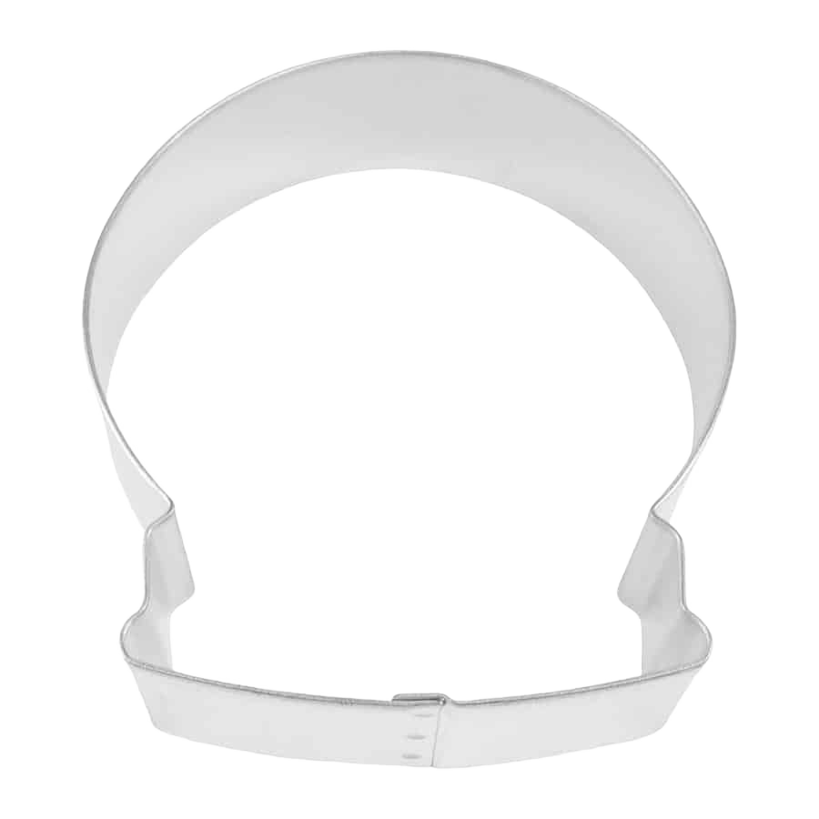Metal snow globe shaped cookie cutter for baking and festive home kitchen use