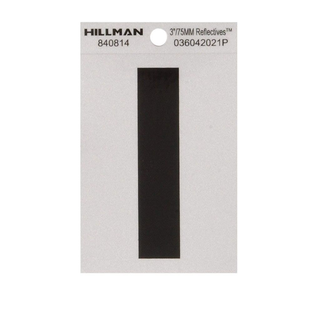 Black reflective Mylar letter I sticker for boat registration and home improvement projects in hardware collections