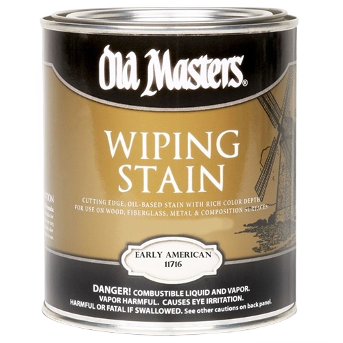 Tin of oil-based wood stain in Early American shade for interior stains and home improvement projects under $50