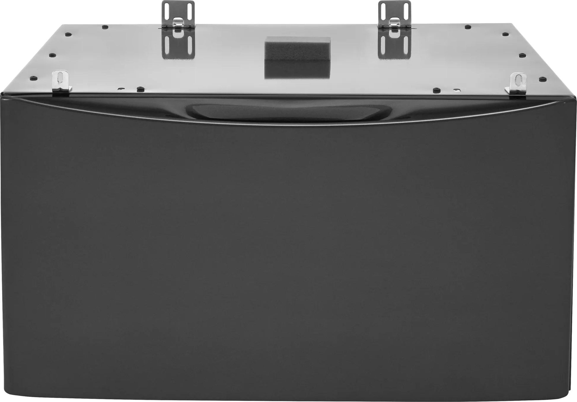Black storage drawer pedestal compatible with Electrolux washers from appliance parts and laundry pedestals collection