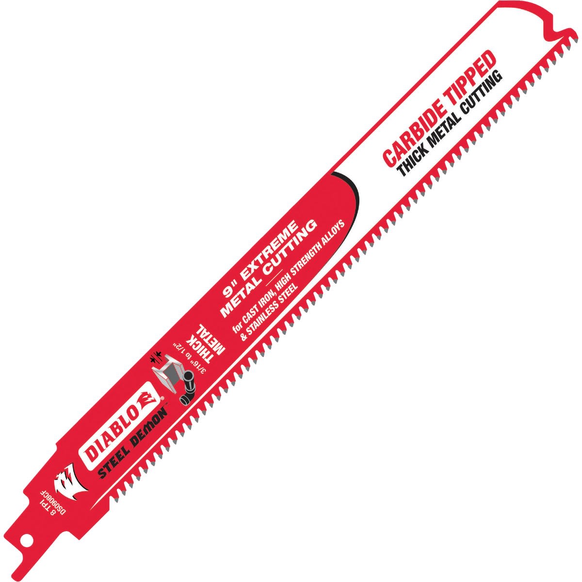 Red Diablo Steel Demon saw blade with carbide tips for cutting thick metal in power tool accessories under $50