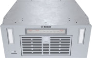 Stainless steel custom insert ventilation system for wall installation in Bosch range hoods and kitchen collections