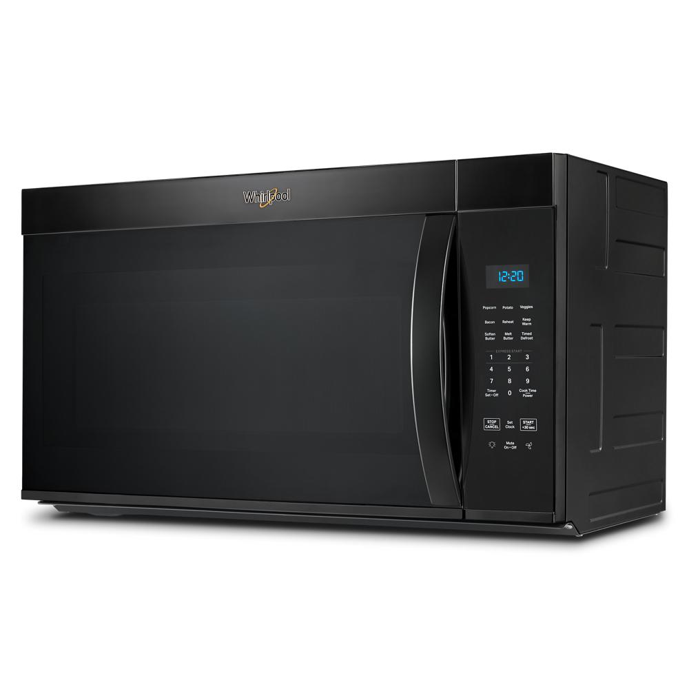 Black 30-inch wide over-the-range microwave with digital control panel, part of microwaves and kitchenware collections