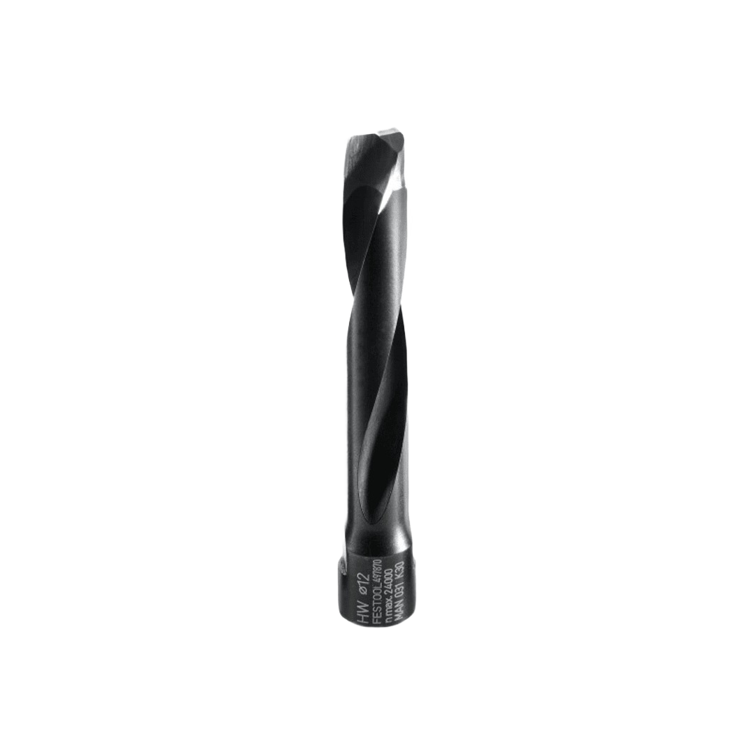 12mm drill bit for Festool Domino cutter, designed for precise woodworking and joinery tool accessory use