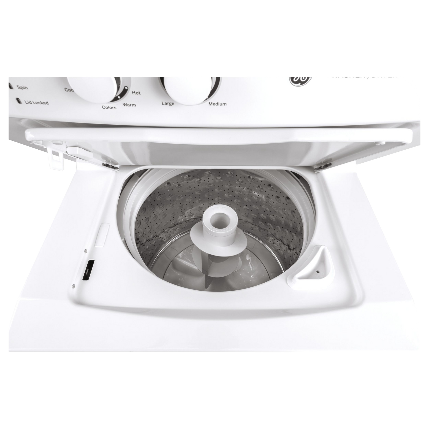 GE Unitized Spacemaker® 3.8 cu. ft. Capacity Washer with Stainless Steel Basket and 5.9 cu. ft. Capacity Long Vent Electric Dryer