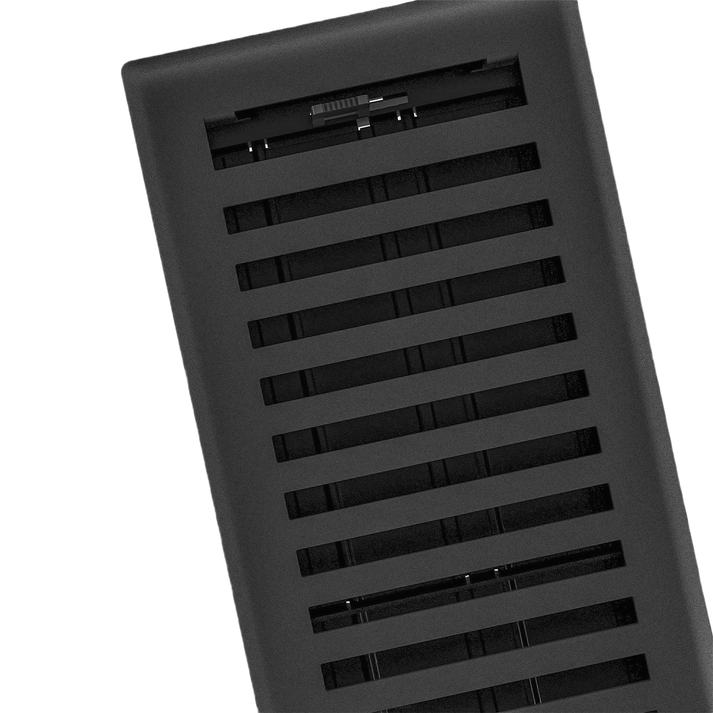 Black iron floor register with adjustable vents designed for home improvement and ventilation projects