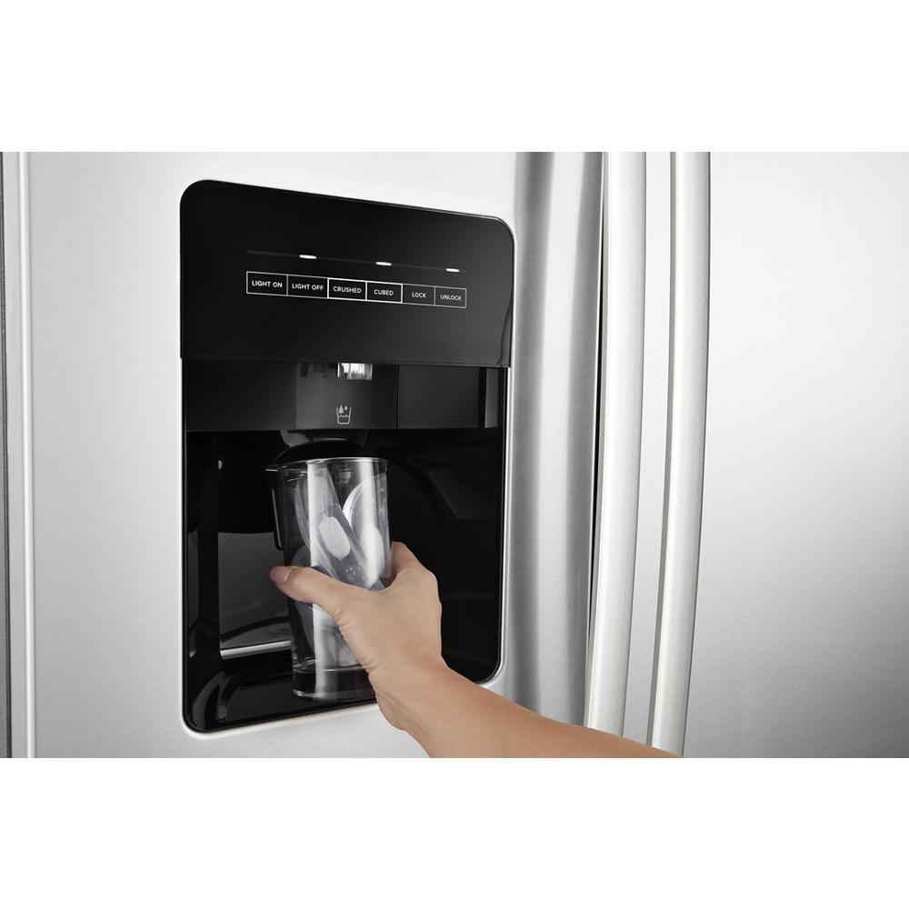 36-inch Wide Side-by-Side Refrigerator with Dual Pad External Ice and Water Dispenser - 25 Cu. Ft.
