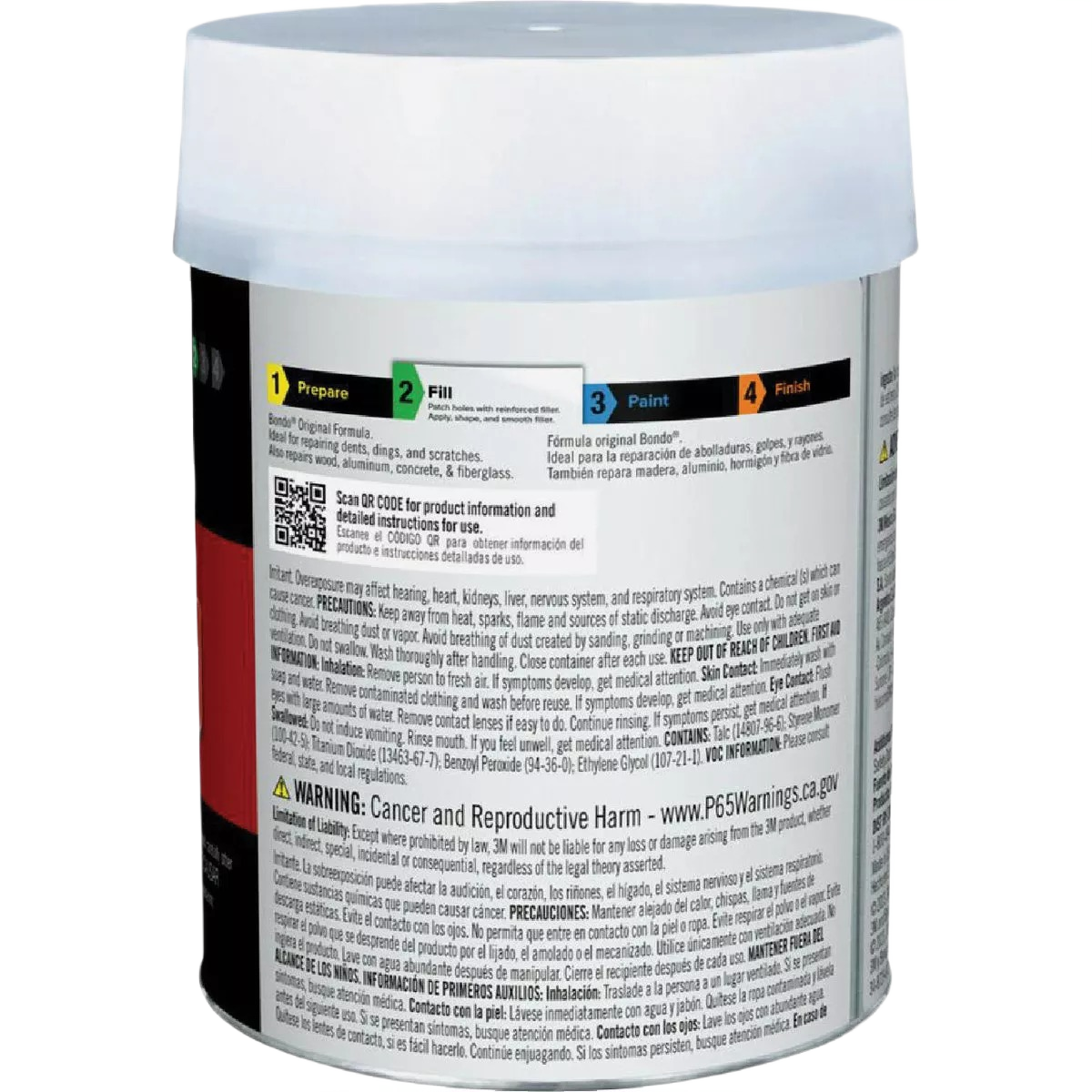 White container of professional multipurpose body filler with hardener for automotive and home repair under $50 collections