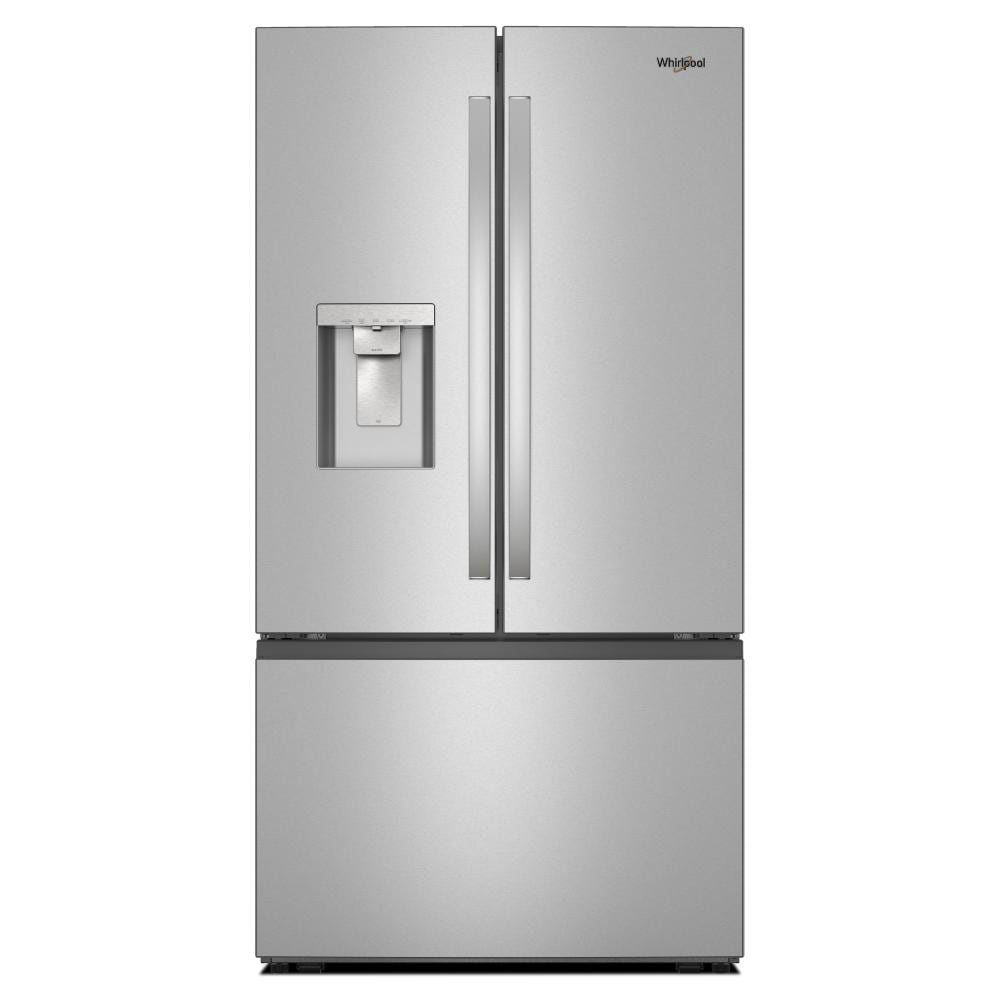 36-inch stainless steel French door refrigerator with bottom freezer and in-door water and ice dispenser from appliances collection