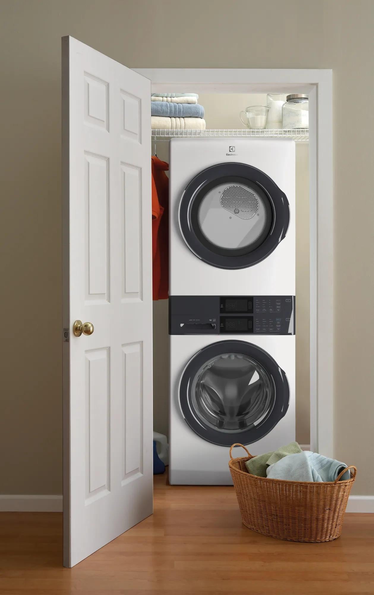 Laundry Tower Single Unit Front Load 4.4 Cu. Ft. Washer & 8 Cu. Ft. Gas Dryer